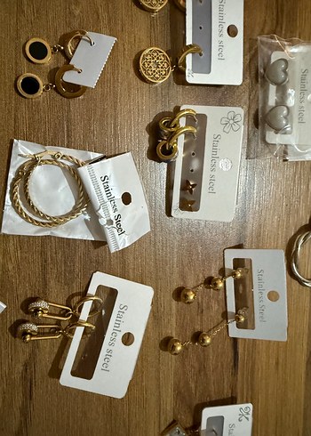 17 adet toplu sıfır çelik küpeler bitiriyorum - Görsel 5