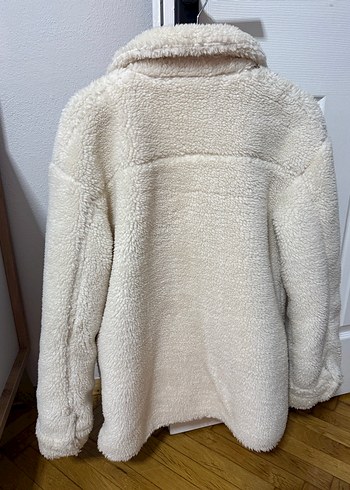 Beyaz Peluş mont - Görsel 2