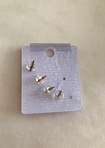 Zara Altın Renkli Mini Çelik Küpe Seti