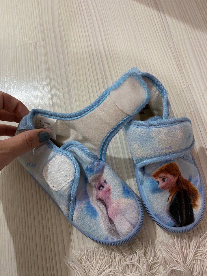 Kız Çocuk Mavi Baskılı Sıcak Ev Terliği - Görsel 2