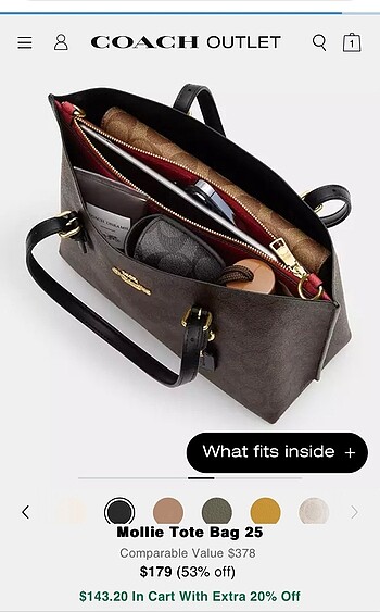  Beden Coach Mollie Tote Bag 25