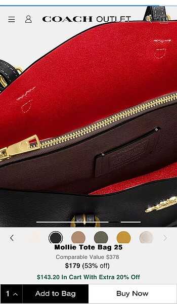  Beden siyah Renk Coach Mollie Tote Bag 25