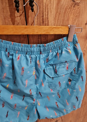 Renkli Bağcıklı Erkek Deniz Şortu - Görsel 5