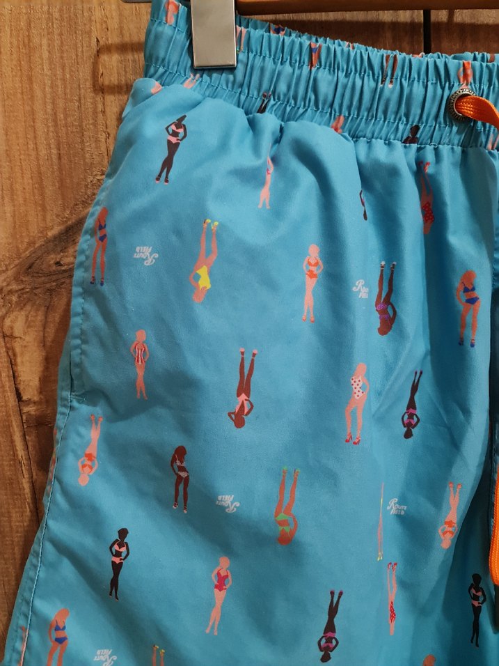 Renkli Bağcıklı Erkek Deniz Şortu - Görsel 2