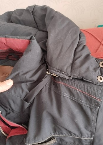 lacivert kapüşonlu Fermuarlı Erkek Mont parka - Görsel 6