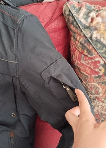 lacivert kapüşonlu Fermuarlı Erkek Mont parka - Görsel 5