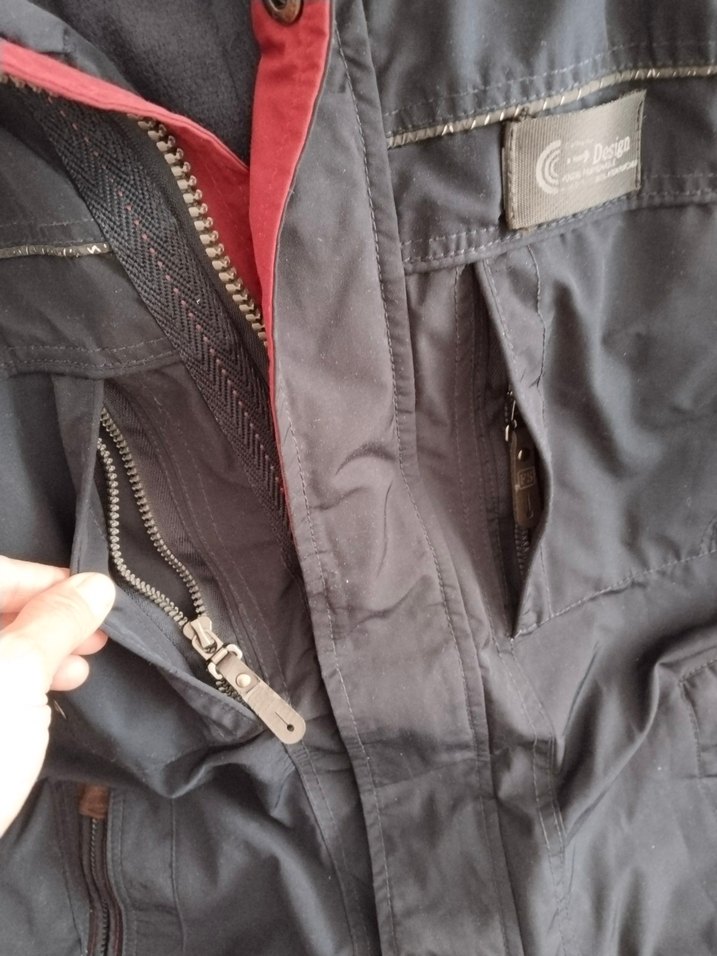 lacivert kapüşonlu Fermuarlı Erkek Mont parka - Görsel 3