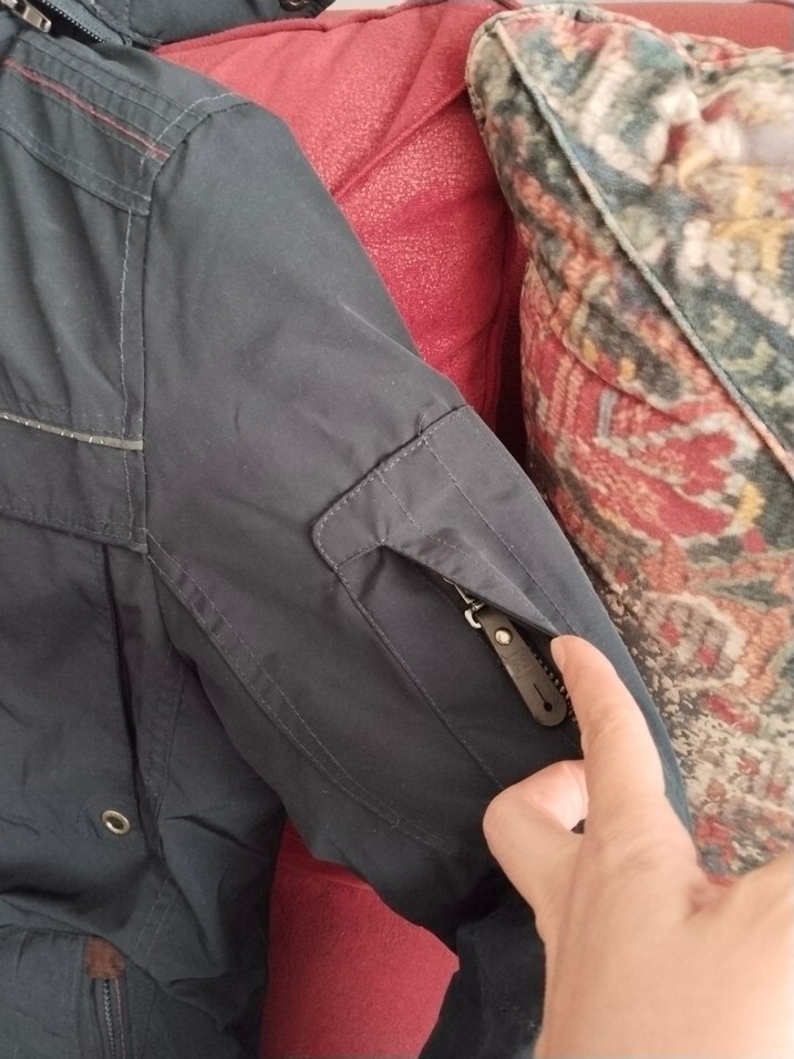 lacivert kapüşonlu Fermuarlı Erkek Mont parka - Görsel 5