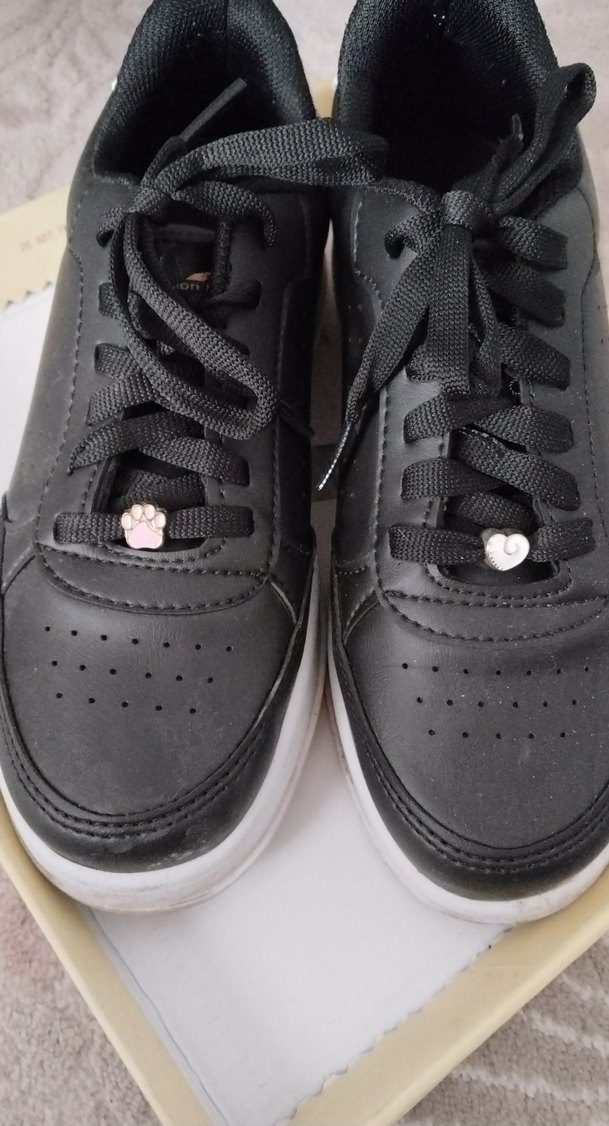 Siyah Bağcıklı Kadın Spor Ayakkabı sneaker - Görsel 4