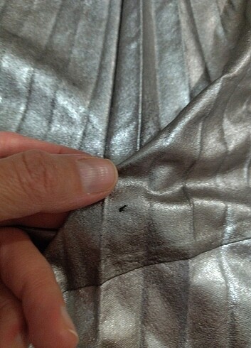 Gümüş rengi, Pileli etek  - Görsel 5