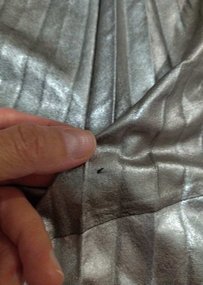 Gümüş rengi, Pileli etek  - Görsel 5