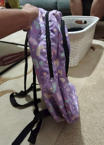 Lila Desenli Çocuk Okul Çantası - Görsel 3