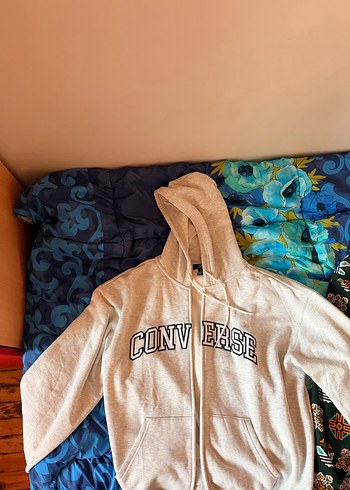Converse Krem Kapusonlu Sweatshirt
