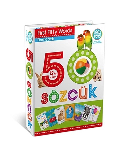 Türkçe - İngilizce kelime kartı 50 sözcük Bebek eğitimi