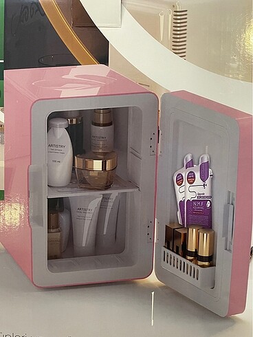 Beyaz Aynalı Mini kozmetik Soğuk Buzdolabısı - Görsel 2