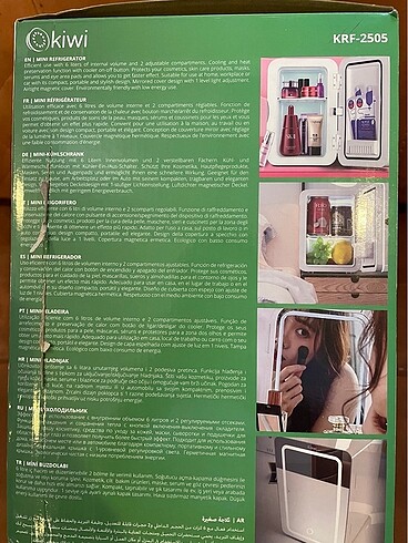 Beyaz Aynalı Mini kozmetik Soğuk Buzdolabısı - Görsel 3