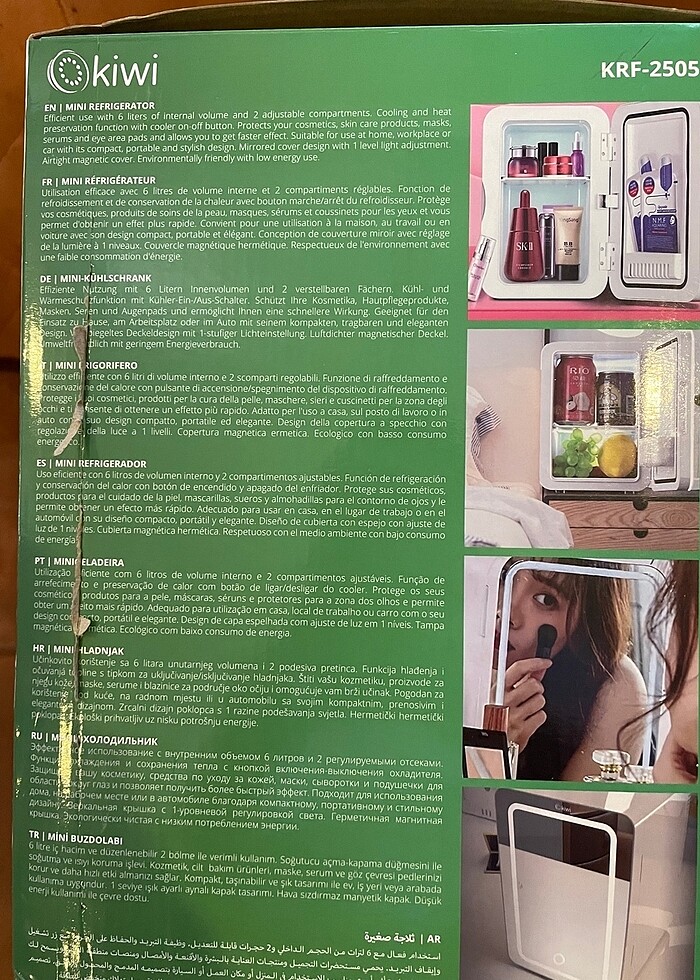 Beyaz Aynalı Mini kozmetik Soğuk Buzdolabısı - Görsel 3