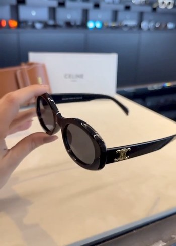 Beden siyah Renk Celine siyah oval güneş gözlük