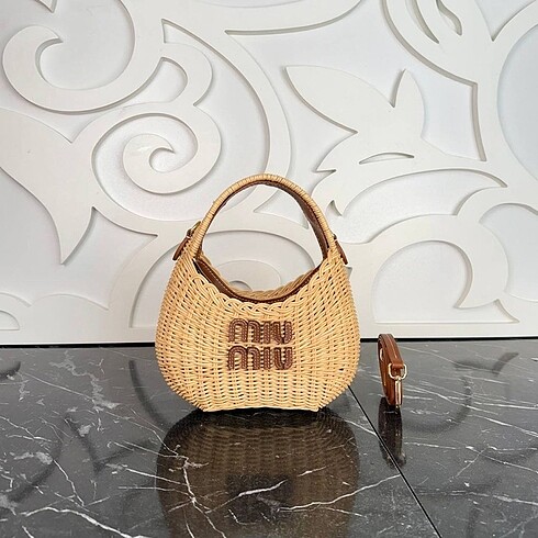 Miu Miu Wander Mini Knit Basket Bag