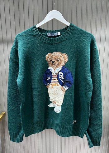 Ralph Lauren Nakışlı Yeşil Kazak
