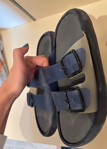 Erkek Mavi Tokalı Kauçuk Terlik - Görsel 3