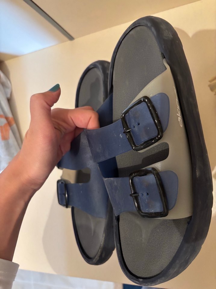 Erkek Mavi Tokalı Kauçuk Terlik - Görsel 3