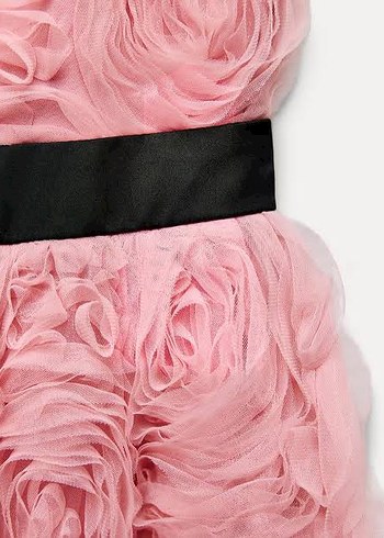 Zara Zara Pembe Güllü Mini Elbise
