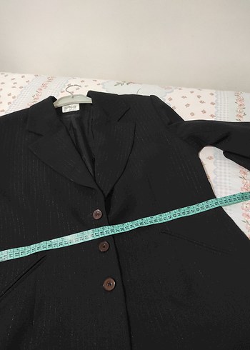 48 Beden Düğmeli Siyah Kadın Blazer Ceket