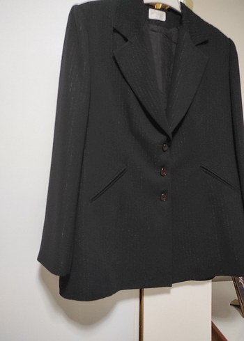 Düğmeli Siyah Kadın Blazer Ceket