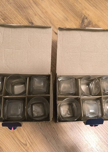  Beden beyaz Renk Şeffaf Kare Tasarımlı Cam Bardak Seti LAV ELEGAN SERİSİ 12 ADET