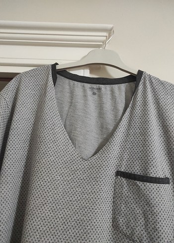 Gri V Yaka LC-WAIKIKI pijama üst - Görsel 3