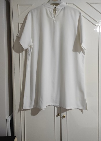 Uzun Kollu Mavi  ve beyaz payetli abiye ceket ve bluz - Görsel 8