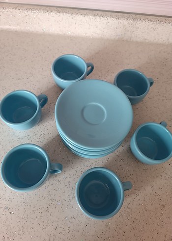 Pastel Mavi Mini Fincan ve Tabak Seti - Görsel 3