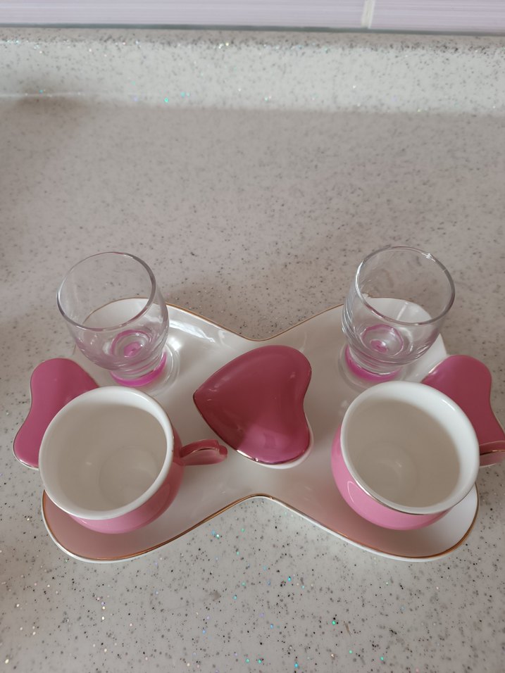 Pastel Pembe Seramik Fincan Seti - Görsel 3