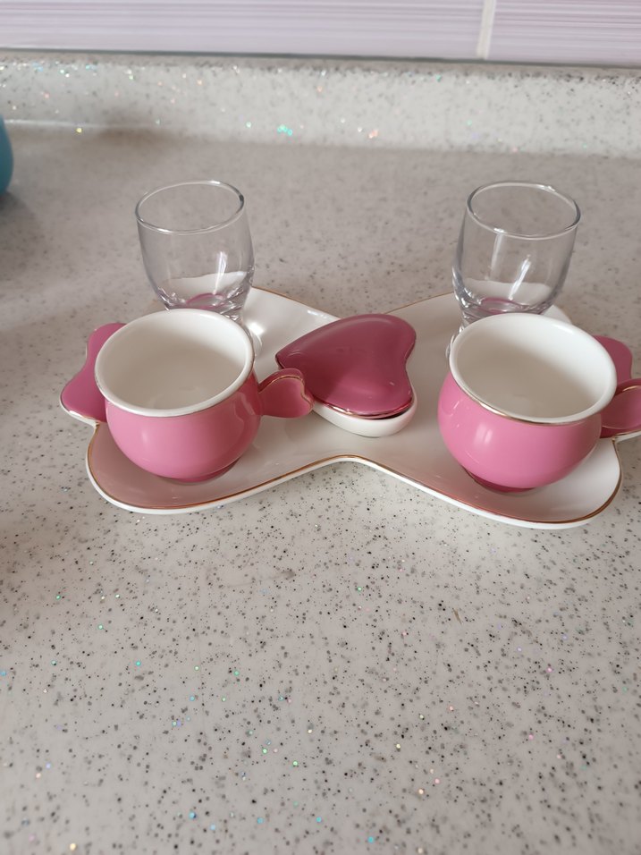 Pastel Pembe Seramik Fincan Seti - Görsel 2