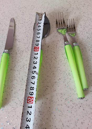 Yeşil Saplı Çatal, Bıçak ve Kaşık Seti - Görsel 12