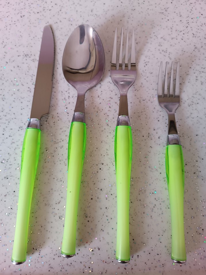 Yeşil Saplı Çatal, Bıçak ve Kaşık Seti - Görsel 5