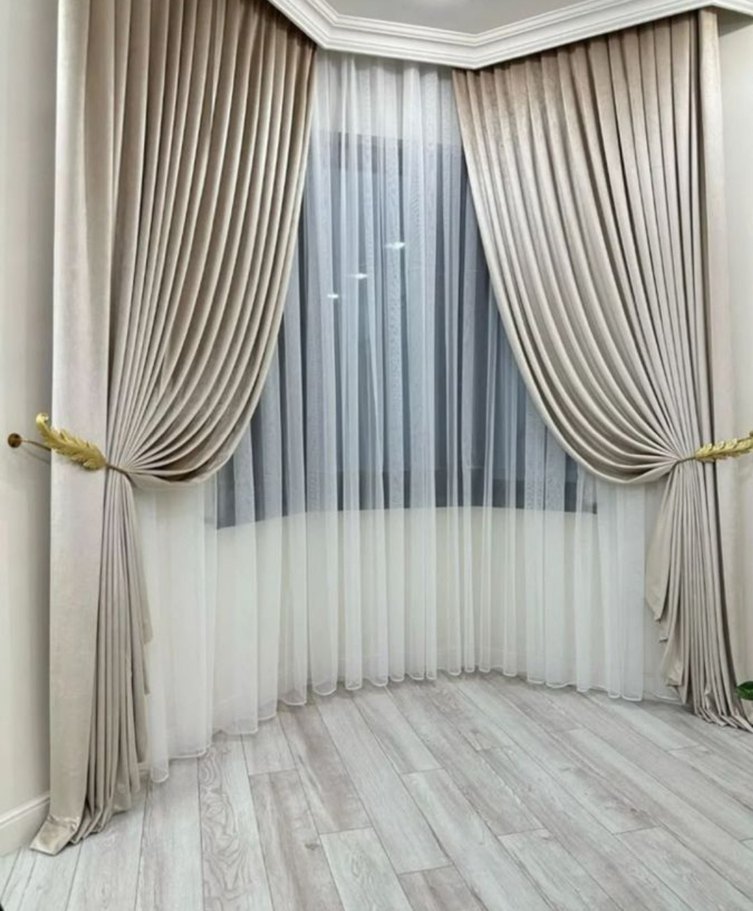 Bej Modern Klasik pano fon perde - Görsel 2