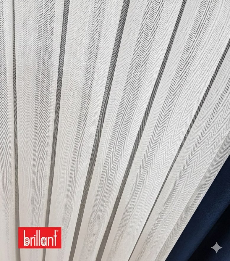 Brillant Tül Perde Tommy Ekru Balık Sırt - Görsel 3