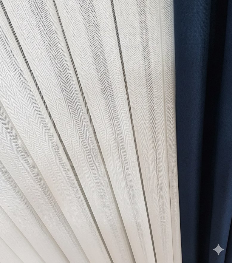 Brillant Tül Perde Tommy Ekru Balık Sırt - Görsel 2