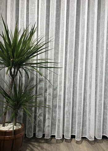 NATURAL DOKULU KETEN TÜL PERDE - Görsel 2