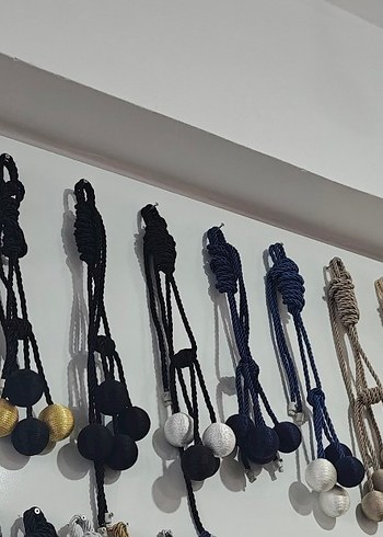 Gri 4 top brocol Modern Perde Bağlama İpi - Görsel 4