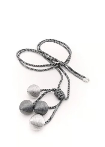 Gri 4 top brocol Modern Perde Bağlama İpi - Görsel 2