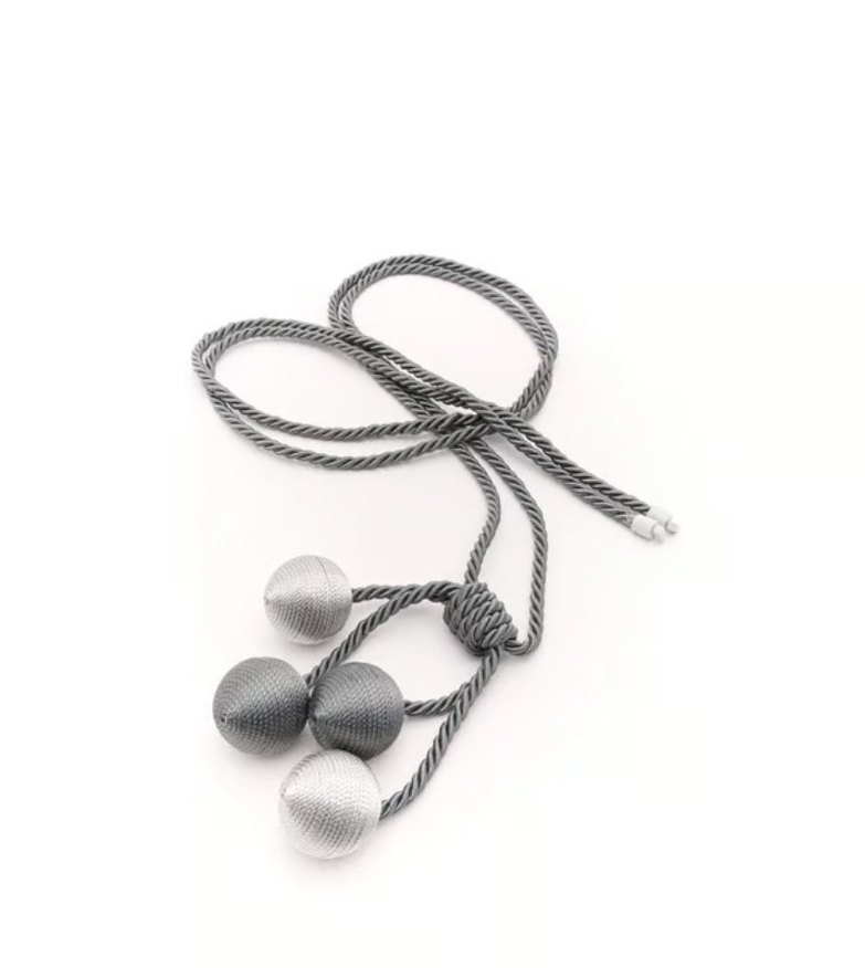 Gri 4 top brocol Modern Perde Bağlama İpi - Görsel 2