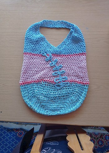 Örgü Mavi Pastel Kadın Çanta