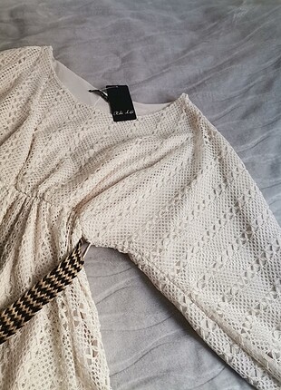 xl Beden ten rengi Renk Mini Elbise