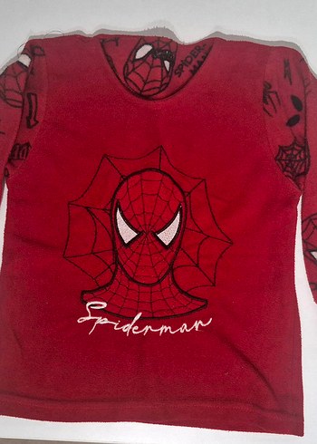 Erkek Çocuk Uzun Kollu Spiderman Baskılı Polar Pijama Takımı