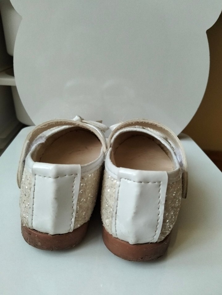 Kız Çocuk Beyaz Simli Babet Ayakkabı - Görsel 3