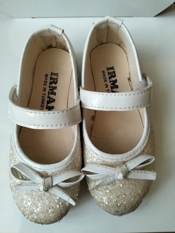 Kız Çocuk Beyaz Simli Babet Ayakkabı - Görsel 2