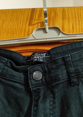 Erkek siyah Kısa Denim Bermuda Şort - Görsel 2